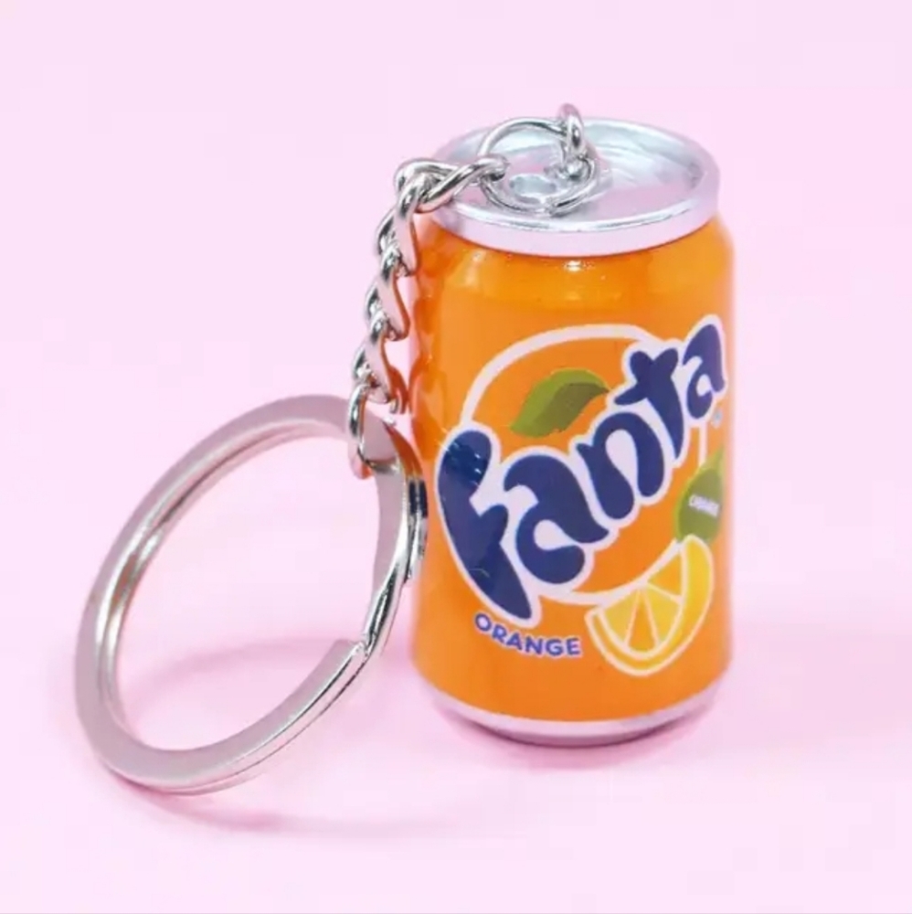 Fanta Orange Imitation Creative Trinket Soda Can Keyring Keychain